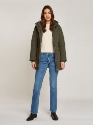 TOMMY JEANS Płaszcz przejściowy w kolorze khaki rozmiar: L. Brązowe płaszcze Tommy Jeans, l, bez wzorów, z jeansu, bez kaptura. Za 440.28 zł.