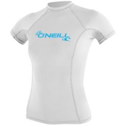 Damska koszulka typu rashguard O'Neill wetsuits Basic Skins. Białe bluzki O'Neill, s, bez wzorów, ze skóry, eleganckie, bez kołnierzyka, bez ramiączek. Za 196.00 zł.