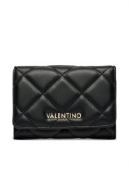 Valentino Duży Portfel Damski Ocarina VPS3KK43R Czarny. Czarne portfele Valentino, bez wzorów, ze skóry. Za 269.99 zł.