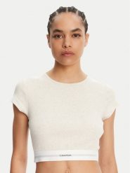 Calvin Klein Underwear T-Shirt LV00QS7349 Beżowy Slim Fit. Brązowe t-shirty Calvin Klein Underwear, xl, bez wzorów, z bawełny, bez kołnierzyka, bez ramiączek. Za 129.99 zł.