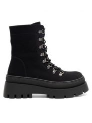 DeeZee Botki ERNA WS6151-05 Czarny. Czarne botki DeeZee, bez wzorów, z tworzywa sztucznego, bez obcasa, na płaskiej podeszwie, bez zapięcia. Za 119.99 zł.