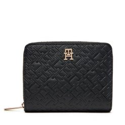 Portfel damski Tommy Hilfiger. Czarne portfele TOMMY HILFIGER, bez wzorów. Za 279.99 zł.