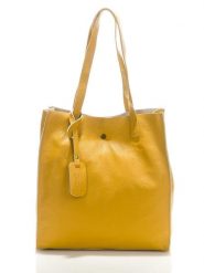 ORE10 Skórzana torebka "Aram" w kolorze żółtym - 34 x 28 x 12 cm rozmiar: onesize. Żółte torby na ramię ORE10, bez wzorów, z materiału, na ramię, bez dodatków. Za 217.99 zł.