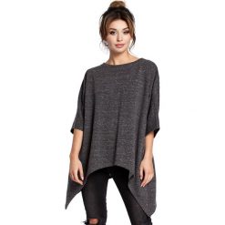 Tunika w kolorze grafitowym. Szare tuniki Be Wear, xl, bez wzorów, z asymetrycznym kołnierzem, bez ramiączek. Za 139.95 zł.