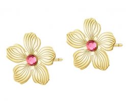 Złote kolczyki z cyrkoniami - kwiaty. Żółte kolczyki Apart, z cyrkonią, złote. Za 639.00 zł.