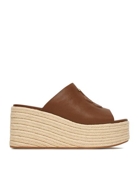 Badura Klapki EO-AMINA-LT0228-26-801 Brązowy. Brązowe espadryle Badura, bez wzorów, ze skóry, bez obcasa. Za 349.99 zł.