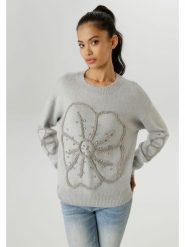 Aniston Sweter w kolorze jasnoszarym rozmiar: 38. Szare swetry Aniston, bez wzorów, bez ramiączek. Za 91.34 zł.