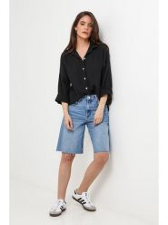 Lin Passion Lniana koszula w kolorze czarnym rozmiar: 40/42. Czarne koszule Lin Passion, bez wzorów, ze lnu, klasyczne, bez kołnierzyka, bez ramiączek. Za 130.99 zł.