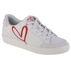 Buty sportowe Sneakersy damskie, Skechers Side Street - Lonely Heart. Białe obuwie sportowe Skechers, z materiału, bez zapięcia, trekkingowe, Skechers Sport. Za 279.99 zł.