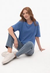 Gładki t-shirt, Comfort Fit, T-RODOS. T-shirty Volcano, l, z aplikacjami, z bawełny, bez kołnierzyka, bez ramiączek. Za 59.99 zł.