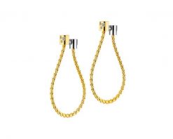 Kolczyki z żółtego i białego złota z brylantami - 0,09 ct - próba 750. Białe kolczyki Fope, z brylantem, złote. Za 18,590.00 zł.