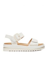 Remonte Sandały CEO-D3P53-80 Biały. Białe sandały Remonte, bez wzorów, ze skóry, bez obcasa, na płaskiej podeszwie, bez zapięcia. Za 379.99 zł.