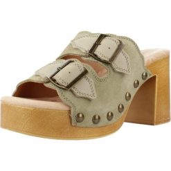 Sandały MTNG 53631M Zielony. Zielone sandały mtng, bez wzorów, ze skóry, bez obcasa, bez zapięcia. Za 177.99 zł.