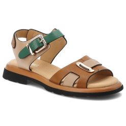 Sandały damskie Artiker, cholewka ze skóry naturalnej wielopaskowa konstrukcja regulowane zapięcie na sprzączkę, brązowe, 58C0300. Brązowe sandały Artiker, bez wzorów, ze skóry, eleganckie, bez obcasa, bez zapięcia. Za 239.00 zł.