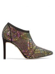 Nine West Botki MAJDY FF-1717 Czarny. Czarne botki Nine West, bez wzorów, z materiału, bez obcasa, na szpilce, bez zapięcia. Za 299.99 zł.