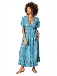 Aller Simplement Sukienka w kolorze niebieskim rozmiar: 34/36. Niebieskie sukienki Aller Simplement, bez wzorów, klasyczne, bez kołnierzyka, bez ramiączek, maxi. Za 56.99 zł.