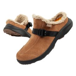 Kapcie z kożuszkiem damskie Keen laczki Hood Clog. Brązowe obuwie domowe Keen, bez wzorów, ze skóry, bez zapięcia. Za 239.00 zł.