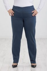 Grafitowe spodnie Nilda z prostą nogawką wysoki stan PLUS SIZE XXL. Szare spodnie materiałowe Nasi partnerzy, do pracy, plus size, bez wzorów, z elastanu, z podwyższonym stanem, plus size, krótkie. Za 159.90 zł.