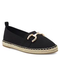 Espadryle DeeZee. Czarne espadryle DeeZee, bez wzorów, bez obcasa, bez zapięcia. Za 89.99 zł.