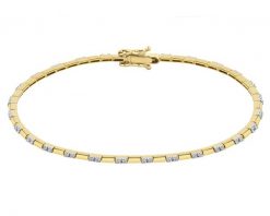 Bransoletka z żółtego złota z brylantami - 19 cm - 0,35 ct - próba 585. Żółte bransoletki Apart, z brylantem, złote. Za 8,190.00 zł.