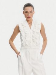 Liu Jo Bluzka WA5403 T4281 Biały Regular Fit. Białe bluzki Liu Jo, bez wzorów, z bawełny, bez kołnierzyka, bez ramiączek. Za 729.99 zł.
