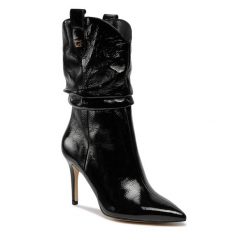 Botki Guess. Czarne botki Guess, z aplikacjami, bez obcasa, na szpilce, bez zapięcia. Za 1,539.00 zł.