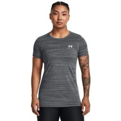 Koszulka damska Under Armour Tech Tiger SSC. Szare koszulki sportowe Under Armour, bez wzorów, bez ramiączek. Za 89.99 zł.