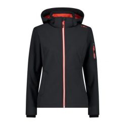 Kurtka damska turystyczna CMP 39A5006. Czarne kurtki sportowe CMP, l, bez wzorów, z softshellu, bez kaptura, trekkingowe. W wyprzedaży za 314.99 zł.