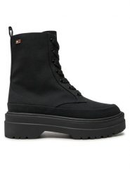 Tommy Hilfiger Botki FW0FW08200 Czarny. Czarne botki TOMMY HILFIGER, bez wzorów, ze skóry, bez obcasa, na płaskiej podeszwie, bez zapięcia. Za 619.99 zł.
