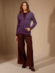 Perfect Cashmere Kaszmirowy kardigan "Ayr" w kolorze fioletowym rozmiar: XXL. Różowe kardigany Perfect Cashmere, xxl, bez wzorów, z kaszmiru. Za 413.99 zł.