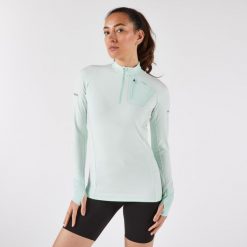 Bluza do biegania damska Kiprun Run 900 Warm. Niebieskie bluzy KIPRUN, l, bez wzorów, z materiału, bez kaptura. Za 149.99 zł.