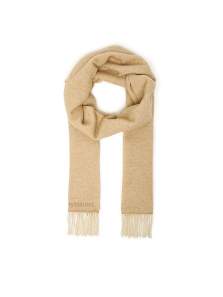 Patrizia Pepe Szalik 2F0124/8A681-B866 Beżowy. Brązowe rękawiczki Patrizia Pepe, bez wzorów, z wełny. Za 829.99 zł.