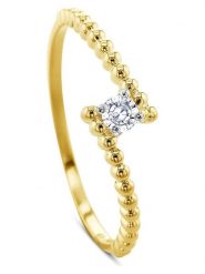 OR Carats Złoty pierścionek z diamentami rozmiar: 54. Żółte pierścionki OR Carats, z diamentem, złote. Za 869.99 zł.