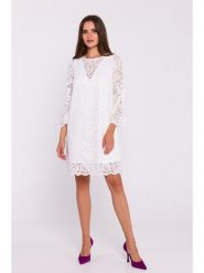 Stylove Sukienka w kolorze białym rozmiar: S. Białe sukienki Stylove, s, bez wzorów, z koronki, bez kołnierzyka, bez ramiączek, midi. Za 255.34 zł.