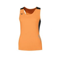 Damski tank top Mizuno Premium. Brązowe topy Mizuno, bez wzorów, bez kołnierzyka, bez ramiączek. W wyprzedaży za 92.85 zł.