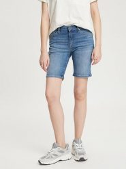 Cross Jeans Szorty dżinsowe w kolorze niebieskim rozmiar: W30. Niebieskie szorty Cross Jeans, z aplikacjami, z jeansu, klasyczne, z podwyższonym stanem. Za 118.84 zł.