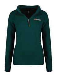 Geographical Norway Bluza polarowa "Tug" w kolorze ciemnozielonym rozmiar: M. Zielone bluzy sportowe Geographical Norway, m, bez wzorów, z polaru, bez kaptura. Za 78.84 zł.