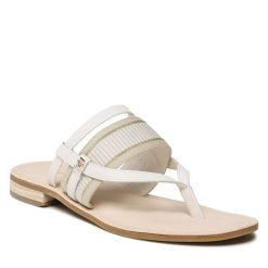 Japonki Tommy Hilfiger. Białe klapki TOMMY HILFIGER, bez wzorów, bez obcasa. Za 299.99 zł.