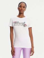 Versace Jeans Couture T-Shirt 79HAHB00 CJB01 Biały Regular Fit. Białe t-shirty Versace Jeans Couture, xxs, bez wzorów, z bawełny, bez kołnierzyka, bez ramiączek. Za 709.99 zł.
