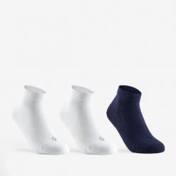 Skarpety sportowe tenis RS160 mid 3 pary. Białe skarpety ARTENGO, bez wzorów, z bawełny. Za 24.99 zł.
