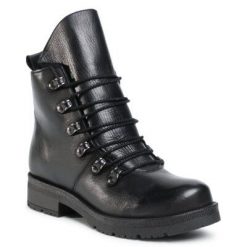 Gino Rossi WI16-TX44-03 Czarny. Czarne botki Gino Rossi, bez wzorów, ze skóry, bez obcasa, bez zapięcia. Za 349.99 zł.