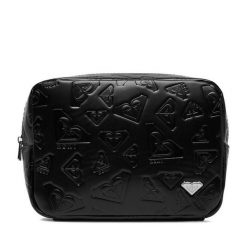 Kosmetyczka Roxy. Czarne kufry i kosmetyczki Roxy, bez wzorów, bez dodatków. Za 79.99 zł.