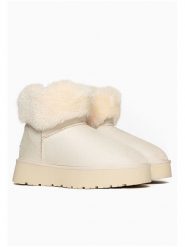 ISLAND BOOT Botki zimowe "Falisa" w kolorze kremowym rozmiar: 37. Brązowe botki Island Boot, na zimę, bez wzorów, z materiału, bez obcasa, bez zapięcia. Za 217.95 zł.