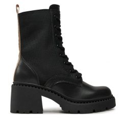 Botki Pepe Jeans. Czarne botki Pepe Jeans, bez wzorów, z jeansu, bez obcasa, na słupku, bez zapięcia. Za 619.99 zł.