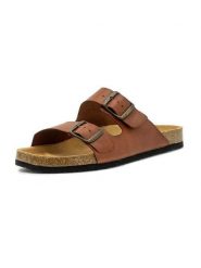 Natural world Klapki w kolorze jasnobrązowym rozmiar: 43. Brązowe klapki Natural World, bez wzorów, z otwartym noskiem, bez obcasa. Za 130.99 zł.