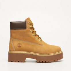 Timberland STONE STREET 6 INCH BOOTS Trapery damskie. Brązowe botki Timberland, bez wzorów, bez obcasa, bez zapięcia. W wyprzedaży za 705.99 zł.