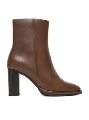Gino Rossi Botki EO-LORA-0121991 Brązowy. Brązowe botki Gino Rossi, bez wzorów, ze skóry, bez obcasa, na słupku, bez zapięcia. Za 479.99 zł.