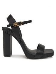 Tommy Hilfiger Sandały High Heel Leather Sandal FW0FW08534 Czarny. Czarne sandały TOMMY HILFIGER, bez wzorów, ze skóry, bez obcasa, na słupku, bez zapięcia. Za 469.99 zł.
