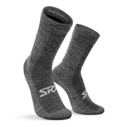 Skarpetki rowerowe z wełną merino kolarsjie unisex SRX Maloja. Szare skarpety SIROKO, bez wzorów, z wełny. W wyprzedaży za 72.95 zł.