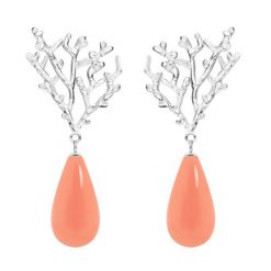 Kolczyki Koral z koralową żywicą posrebrzane. Pomarańczowe kolczyki Lilou, z koralem, posrebrzane. Za 239.00 zł.